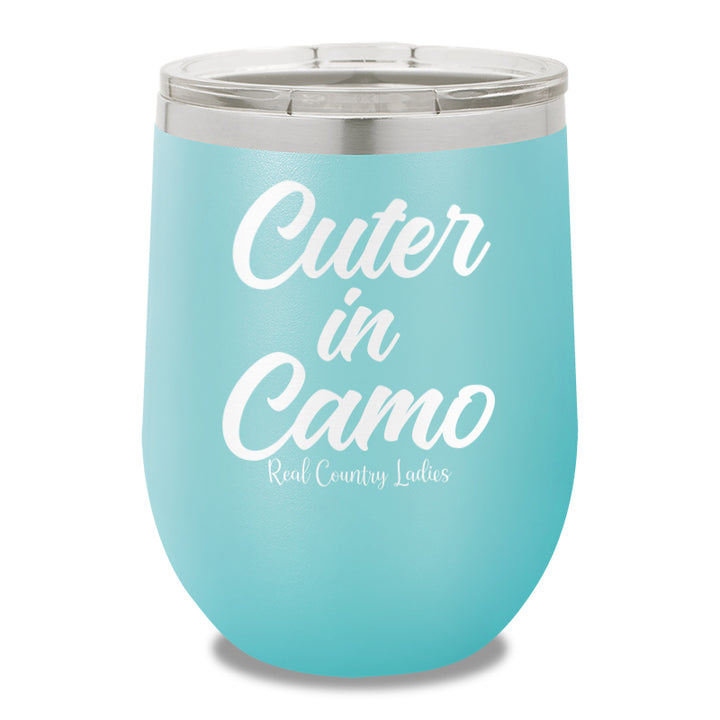 Cuter In Camo 12oz Stemless Wine Cup