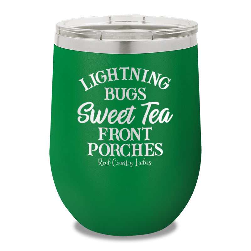 Lightning Bugs Sweet Tea Front Porches 12oz Stemless Wine Cup