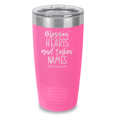 Blessin Hearts And Takin Names Laser Etched Tumbler