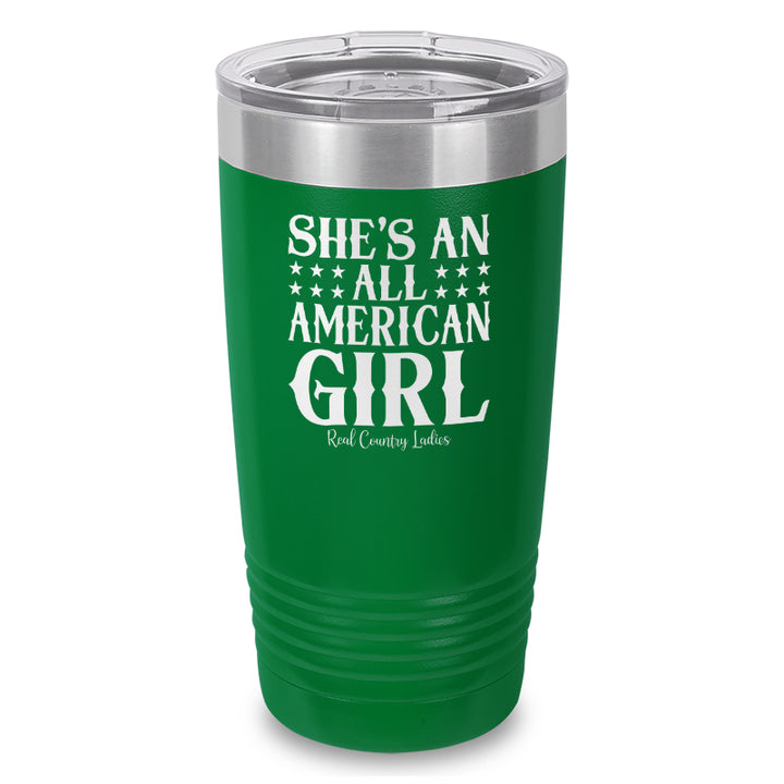 All American Girl Laser Etched Tumbler