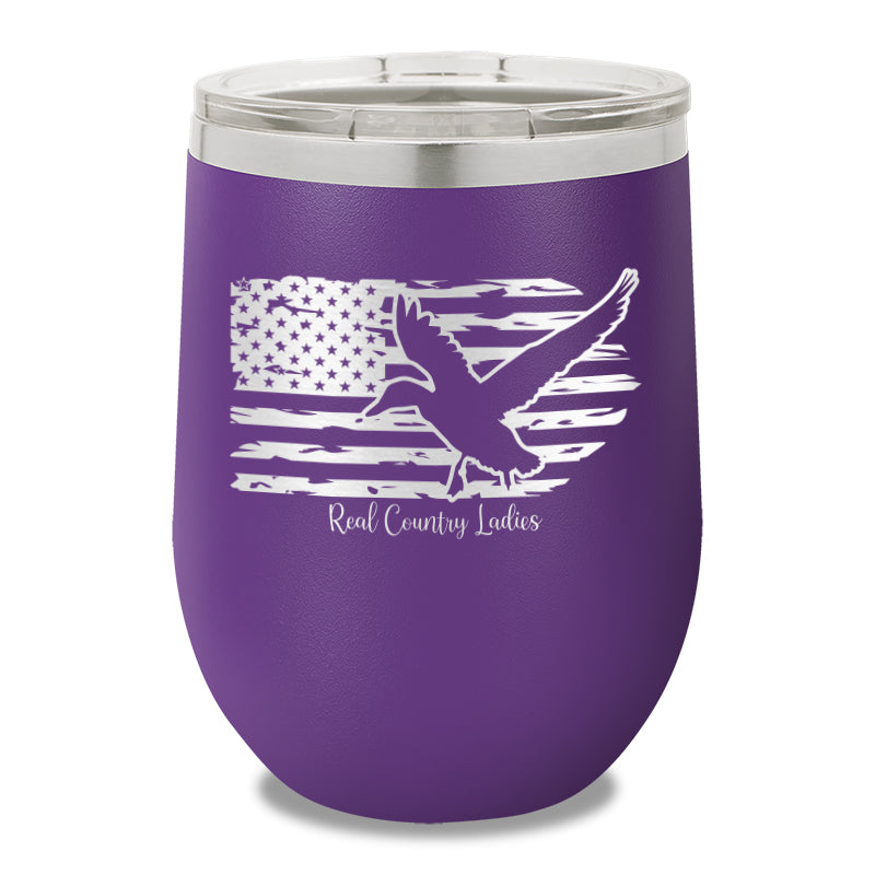 Duck USA Flag 12oz Stemless Wine Cup