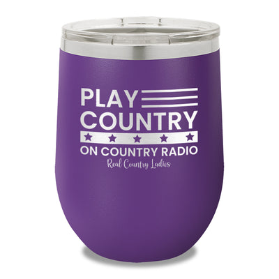 Play Country On Country Radio 12oz Stemless Wine Cup