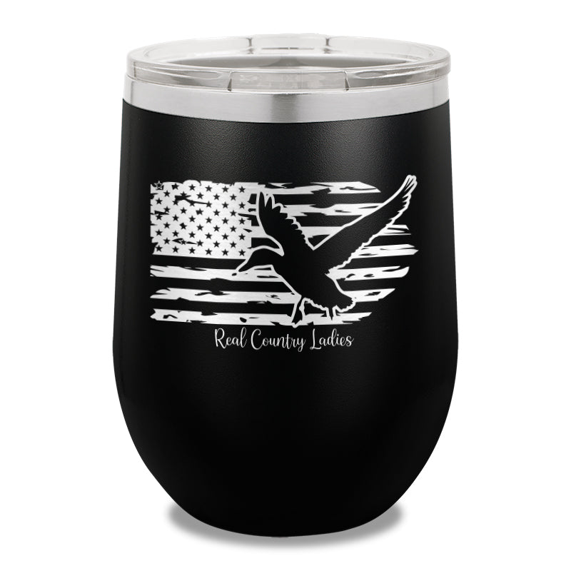 Duck USA Flag 12oz Stemless Wine Cup