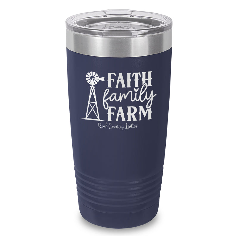 Faith Family Farm Laser Etched Tumbler