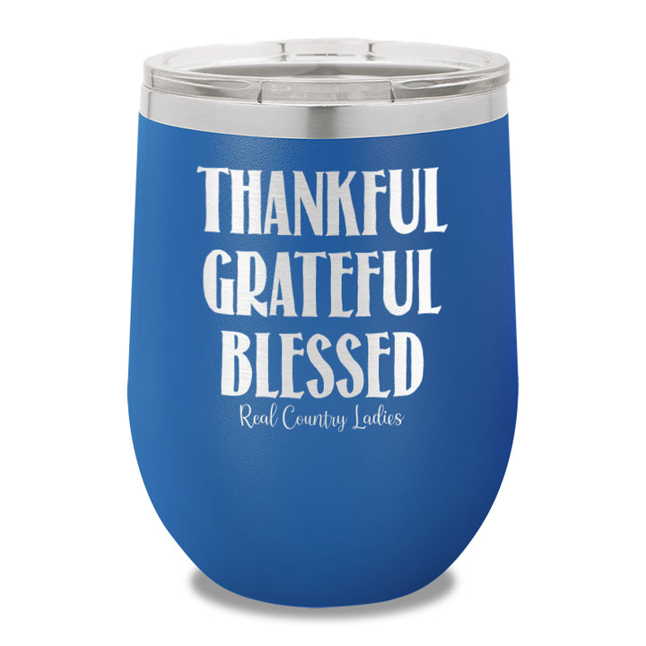 Thankful Grateful Blessed Stemless Wine Cup