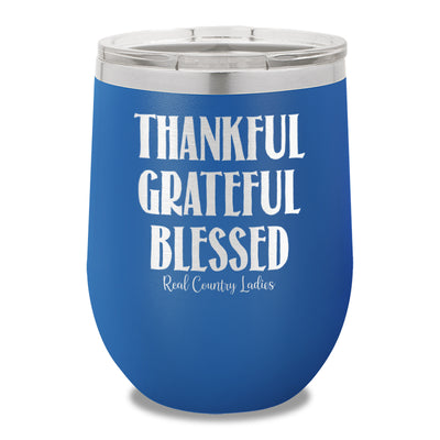 Thankful Grateful Blessed Stemless Wine Cup