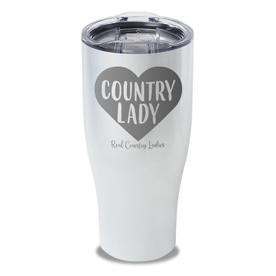 Country Lady Heart Laser Etched Tumbler