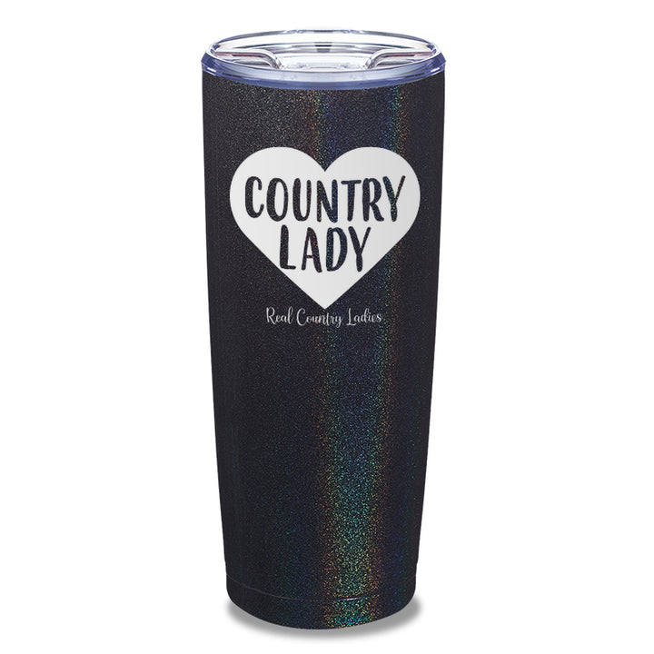 Country Lady Heart Laser Etched Tumbler