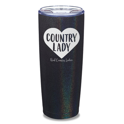 Country Lady Heart Laser Etched Tumbler