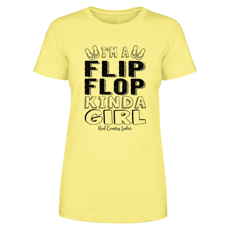 I'm A Flip Flop Kinda Girl Black Print Front Apparel