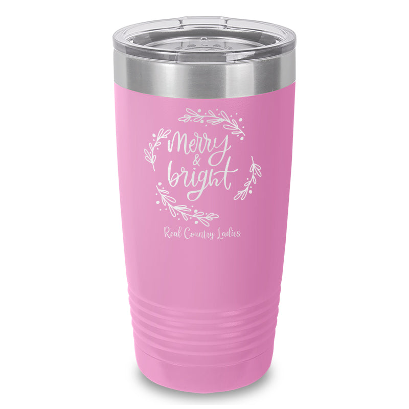 Merry And Bright Laser Etched Tumbler