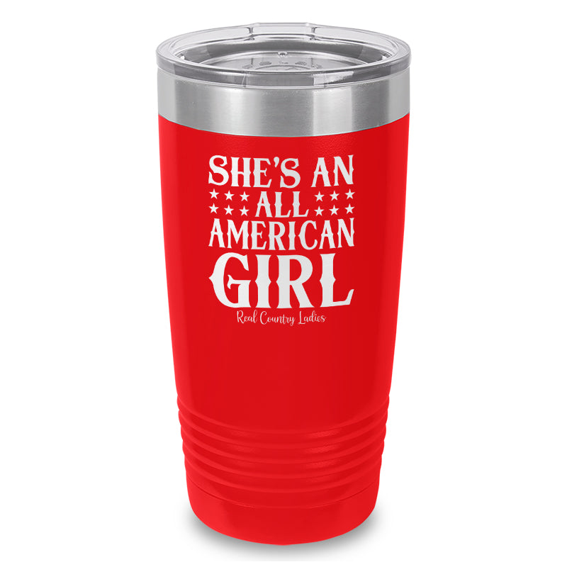 All American Girl Laser Etched Tumbler