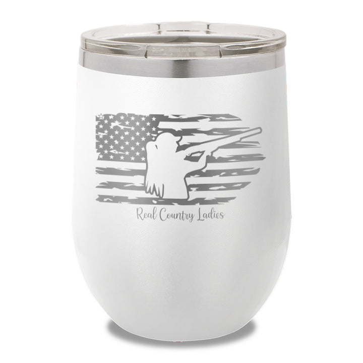 Shotgun USA Flag 12oz Stemless Wine Cup