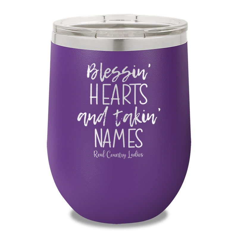 Blessin Hearts And Takin Names 12oz Stemless Wine Cup