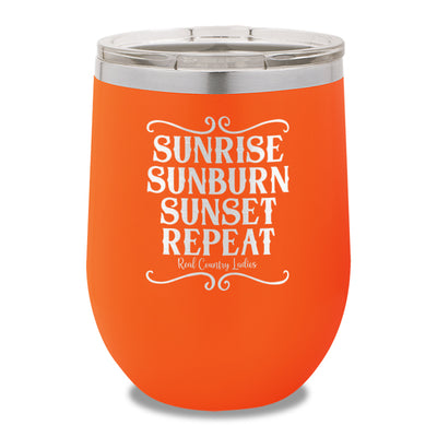 Sunrise Sunburn Sunset Repeat 12oz Stemless Wine Cup