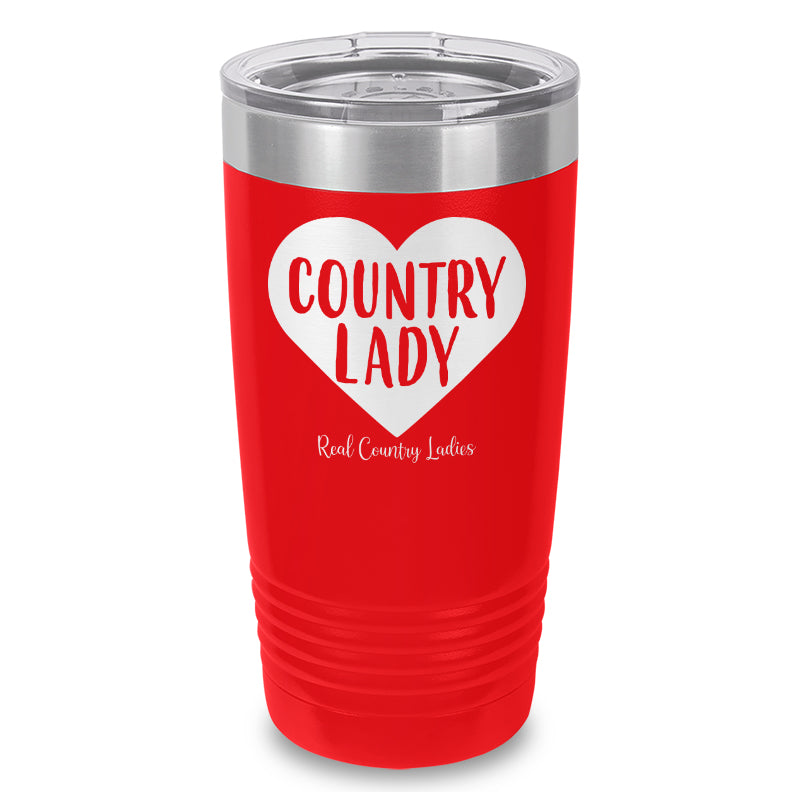 Country Lady Heart Laser Etched Tumbler