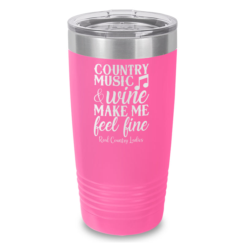 Country Music And Wine Laser Etched Tumbler