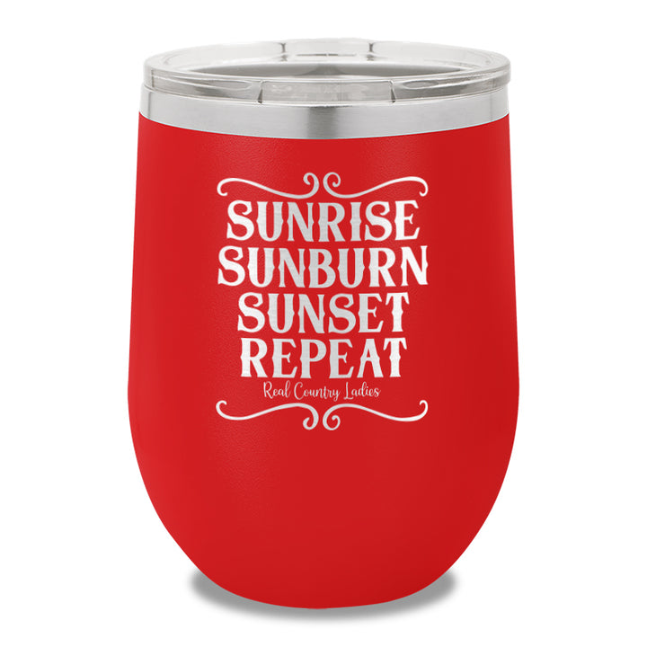 Sunrise Sunburn Sunset Repeat 12oz Stemless Wine Cup