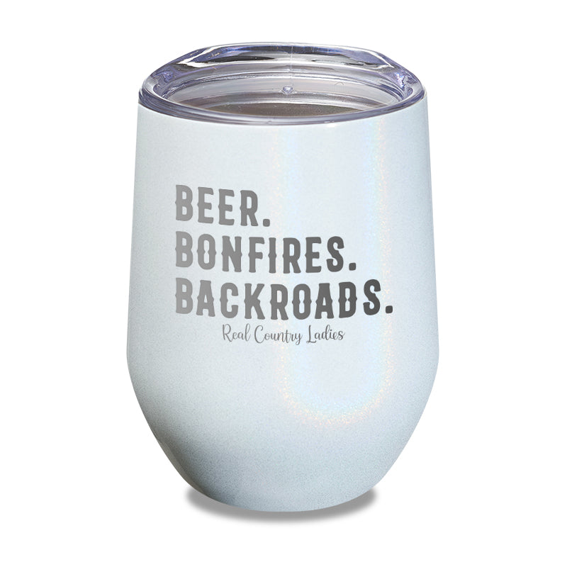 Beer Bonfires Backroads Laser Etched Tumbler