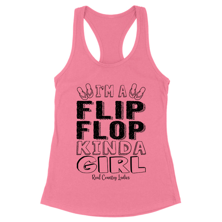 I'm A Flip Flop Kinda Girl Black Print Front Apparel