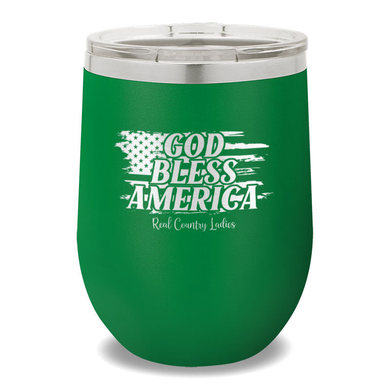 God Bless America 12oz Stemless Wine Cup