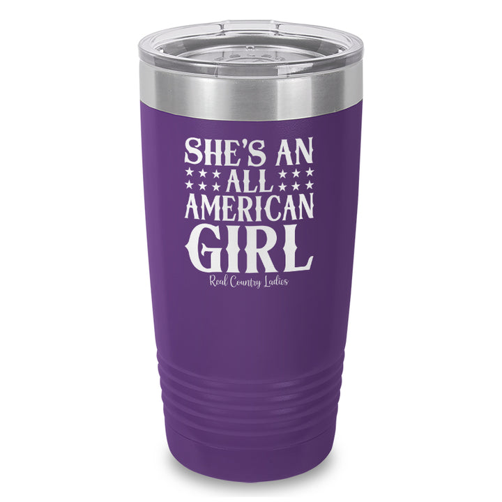 All American Girl Laser Etched Tumbler