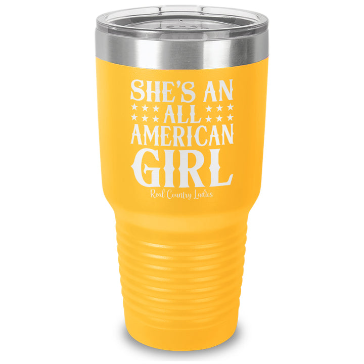 All American Girl Laser Etched Tumbler