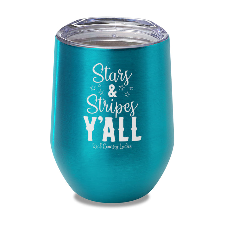 Stars And Stripes Y'all Laser Etched Tumbler