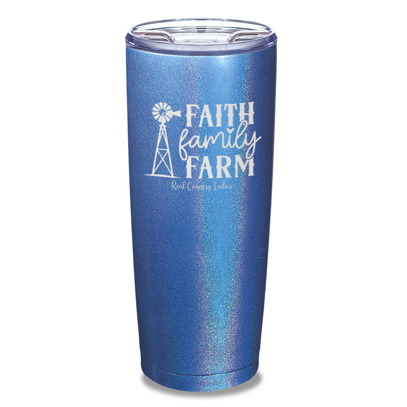 Faith Family Farm Laser Etched Tumbler