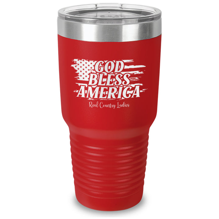 God Bless America Laser Etched Tumbler