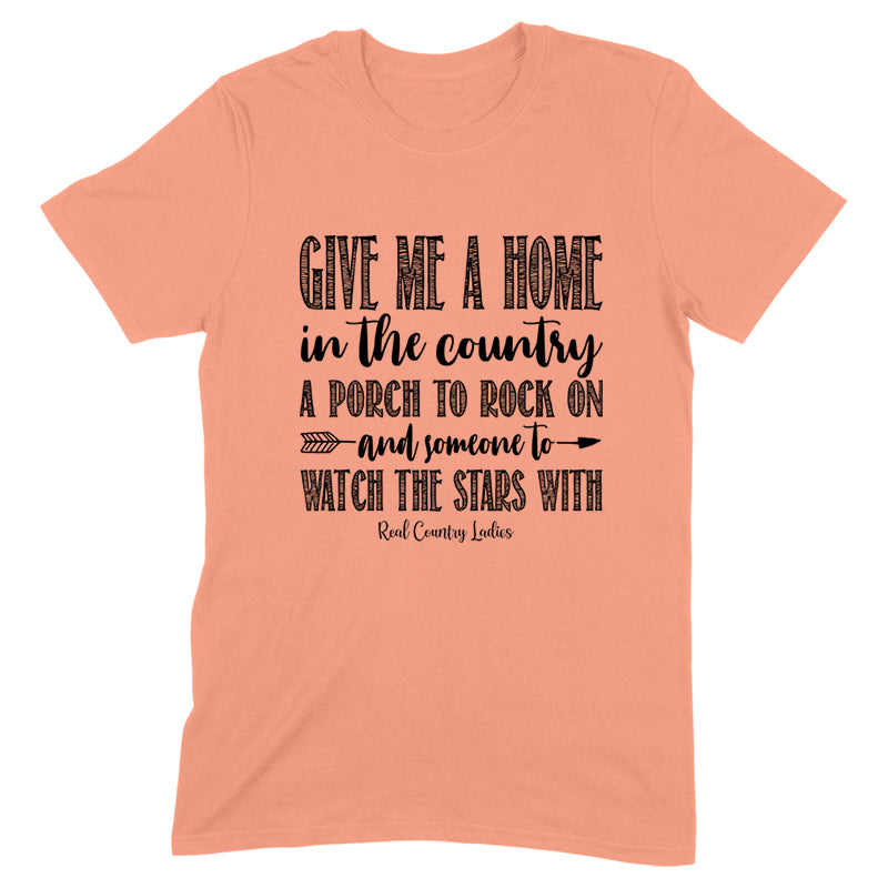 Give Me A Home In The Country Black Print Front Apparel