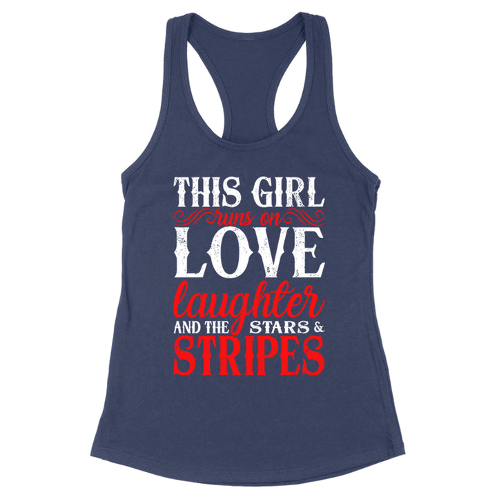 This Girl Runs On Stars And Stripes Apparel