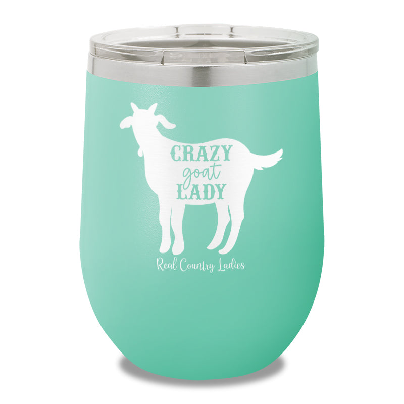 Crazy Goat Lady 12oz Stemless Wine Cup