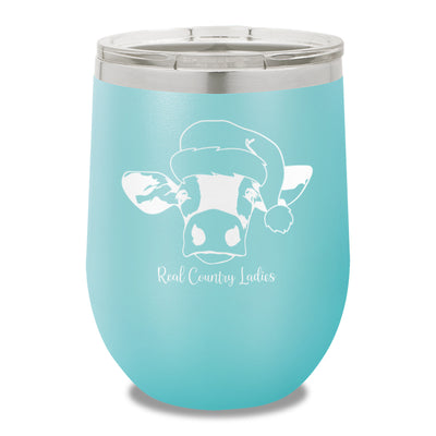 Christmas Cow 12oz Stemless Wine Cup