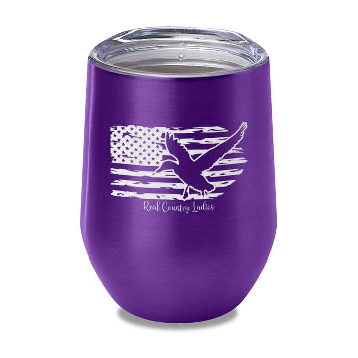 Duck USA Flag Laser Etched Tumbler