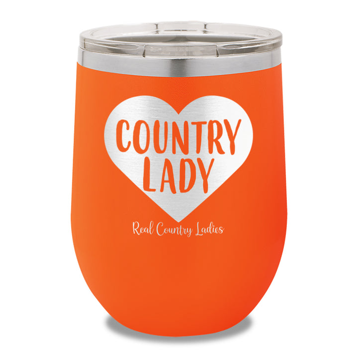 Country Lady Heart 12oz Stemless Wine Cup