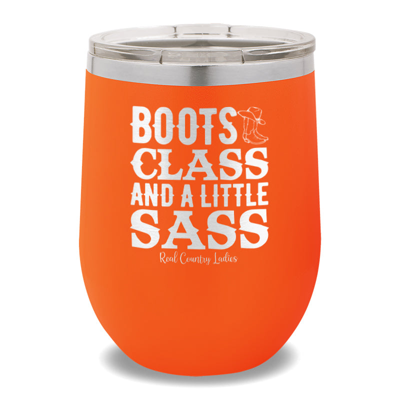 Boots Class And A Little Sass 12oz Stemless Wine Cup