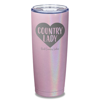 Country Lady Heart Laser Etched Tumbler