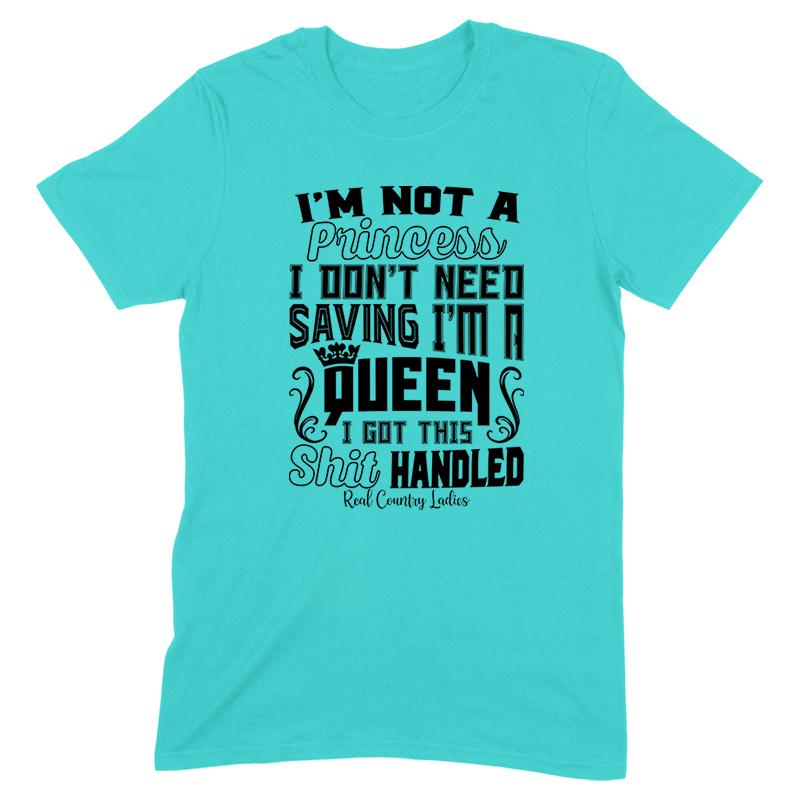 I'm Not A Princess Black Print Front Apparel