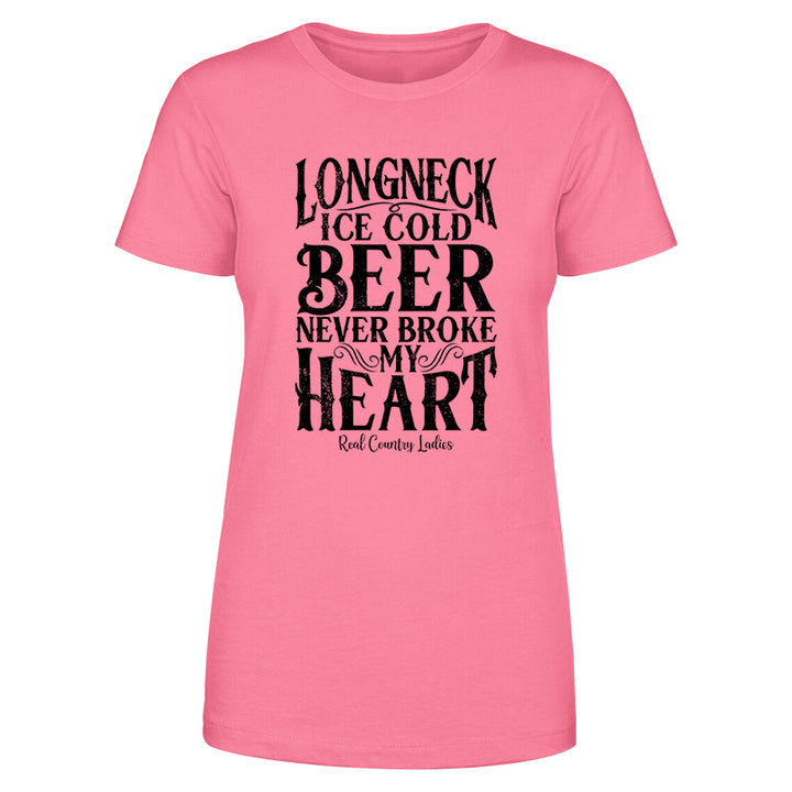 Longneck Ice Cold Beer Black Print Front Apparel