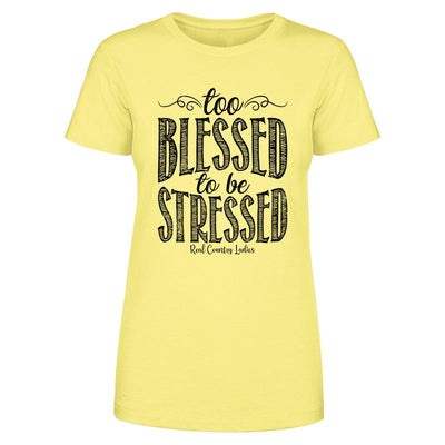 Too Blessed Black Print Front Apparel