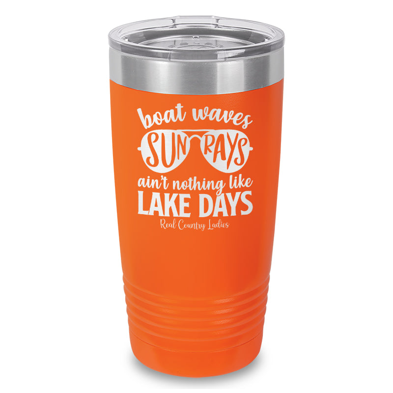 Boat Waves Sun Rays Laser Etched Tumbler