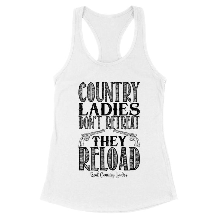 Country Ladies Don't Retreat Black Print Front Apparel