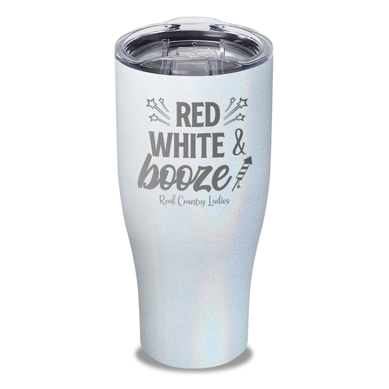 Red White And Booze Laser Etched Tumbler