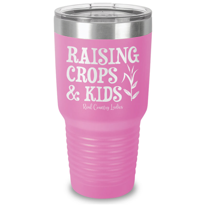 Raising Crops And Kids Laser Etched Tumbler