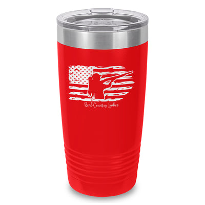 Shotgun USA Flag Laser Etched Tumbler