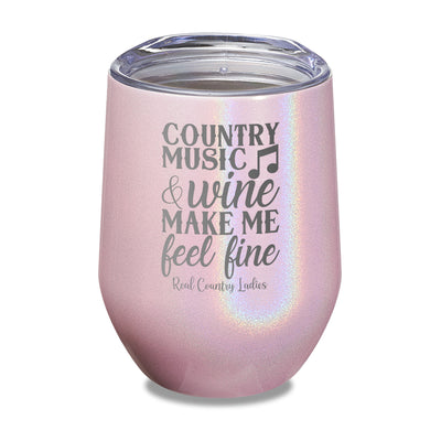 Country Music And Wine Laser Etched Tumbler