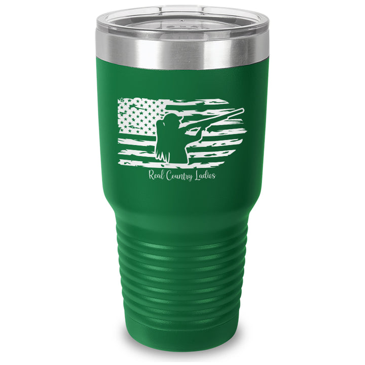 Shotgun USA Flag Laser Etched Tumbler