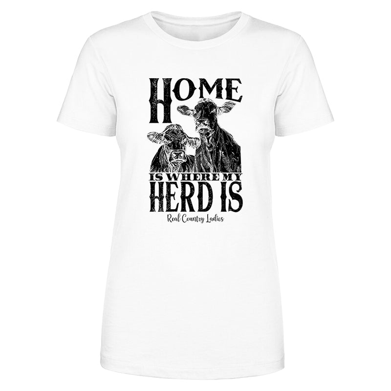 Home Is Where My Herd Is Black Print Front Apparel