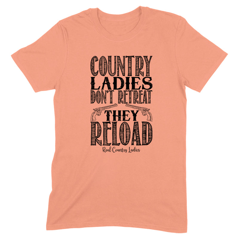 Country Ladies Don't Retreat Black Print Front Apparel